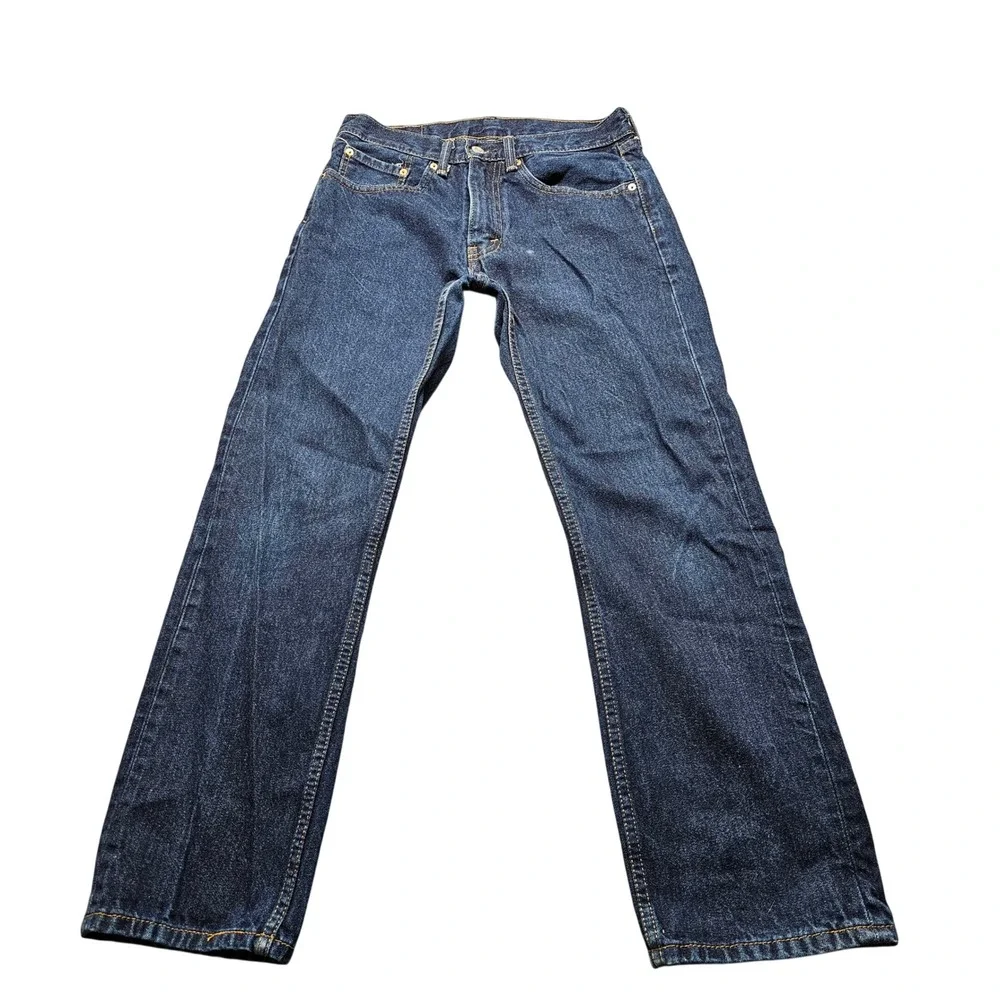 Levis 505 Regular Fit Straight Leg Jeans Mens W31 L30 Dark Indigo Blue Denim‎